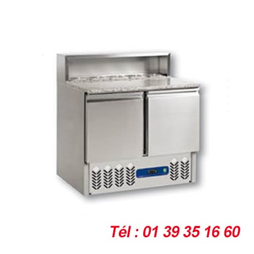 TABLE REFRIGEREE PIZZA 2 PORTES STRUCTURE 5X GN1/6 Haut. 150 mm